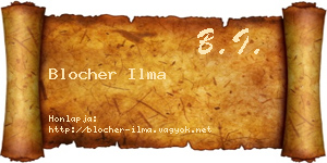 Blocher Ilma névjegykártya